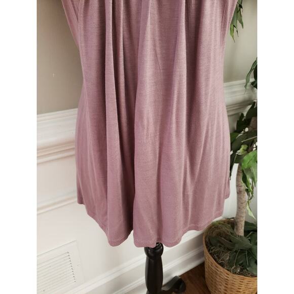 Kenar Shirt Blouse Women's Medium Pink Viscos Jeweled Pleated Neckline - Picture 3 of 12